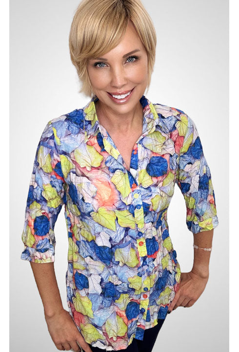 Colors of the Season Button Front Top by Ethyl