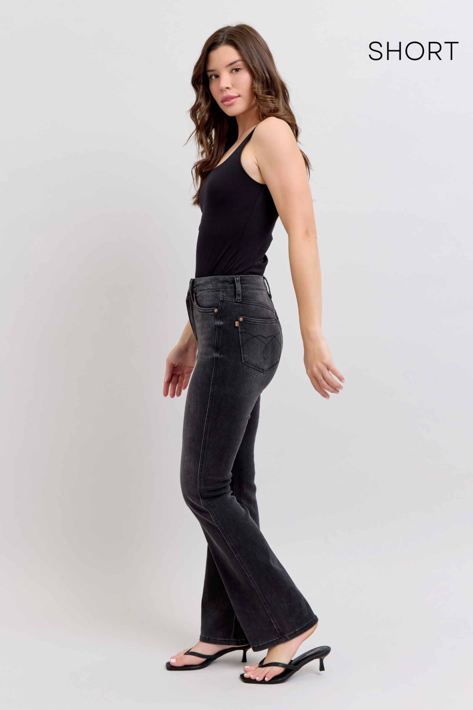 Judy Blue Black Tummy Control Bootcut Jeans/30 1/4" Inseam