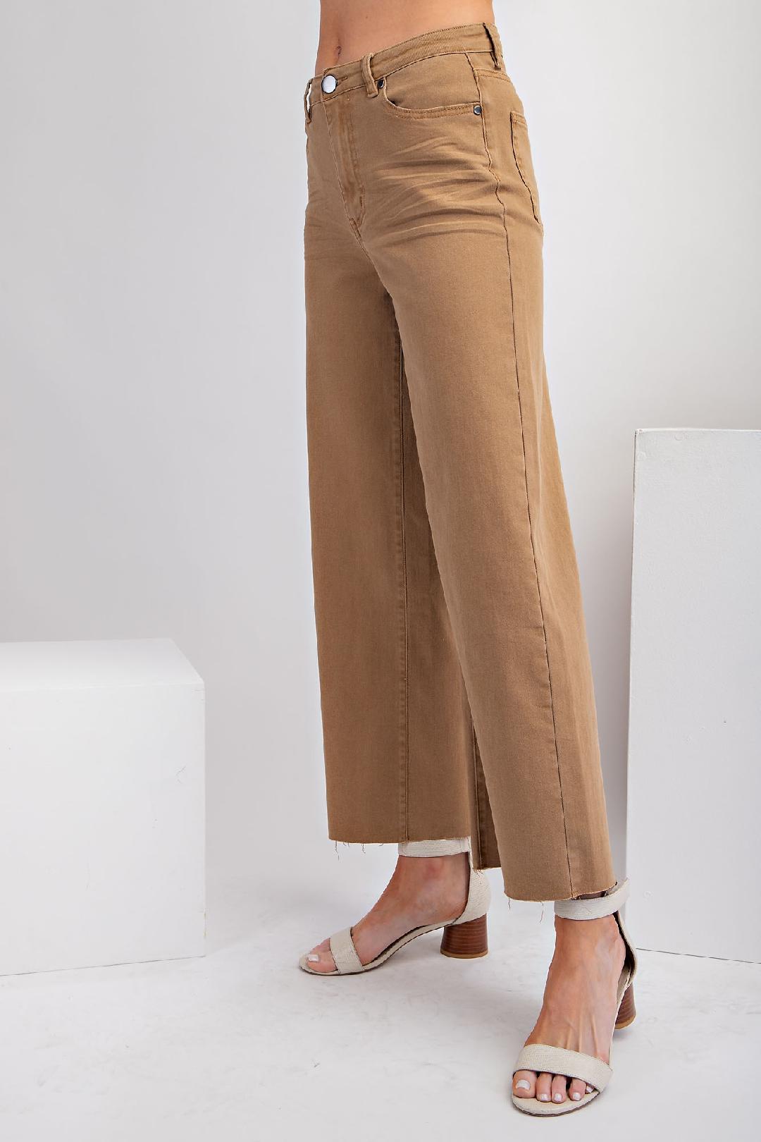 Pecan Pie Soft Stretch Twill High Waisted Pants