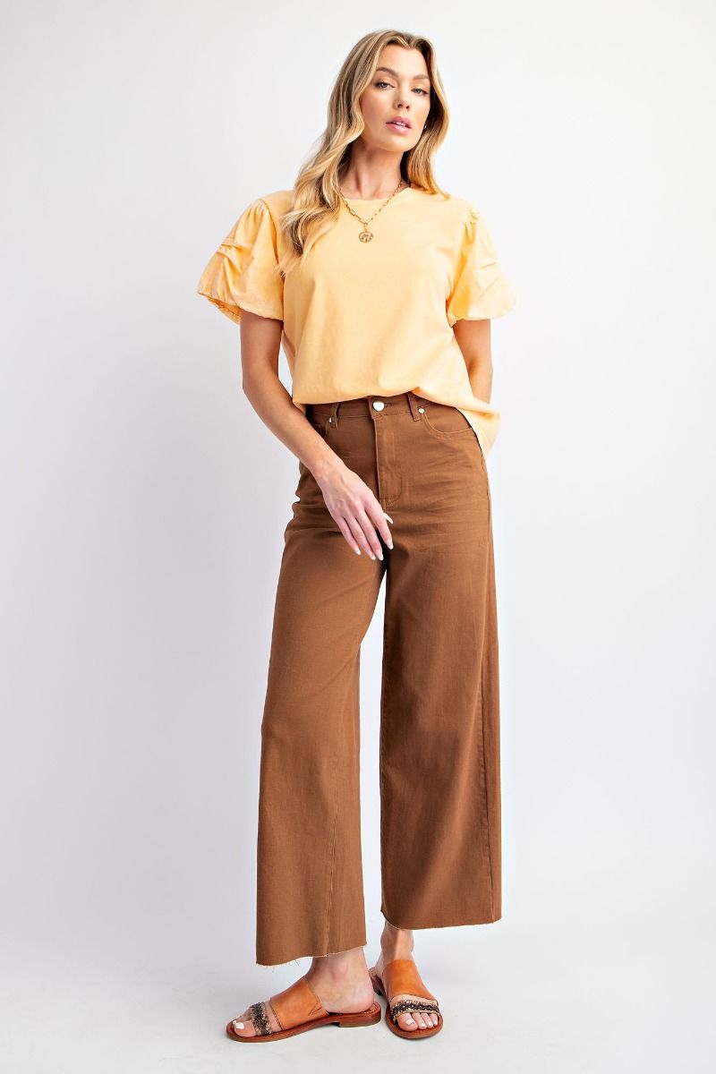 Coffee Brown Soft Stretch Twill High Waisted Pants