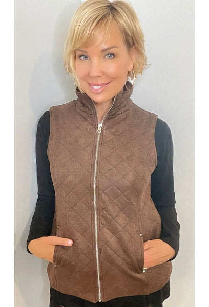 Chocolate Brown Zip Up Vest