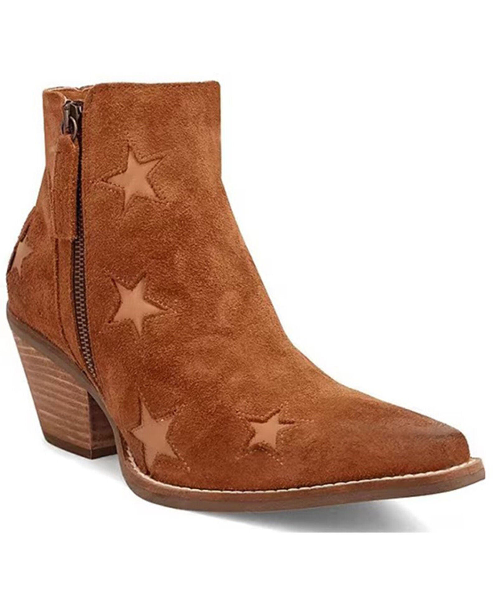 Dingo Women's  Camel Little Star Suede Western Booties