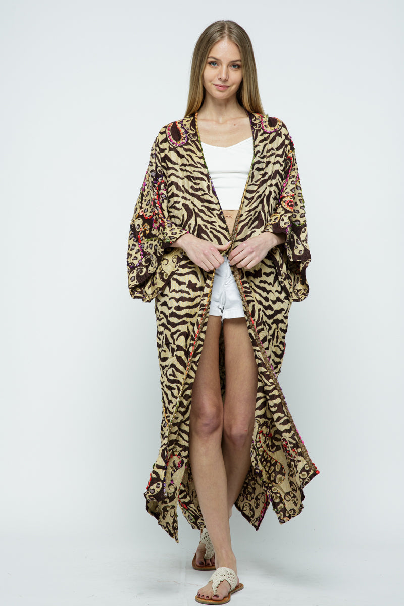 Roar of the Wild Embroidered Duster