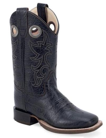 Children's Old West Black Square Toe Boots