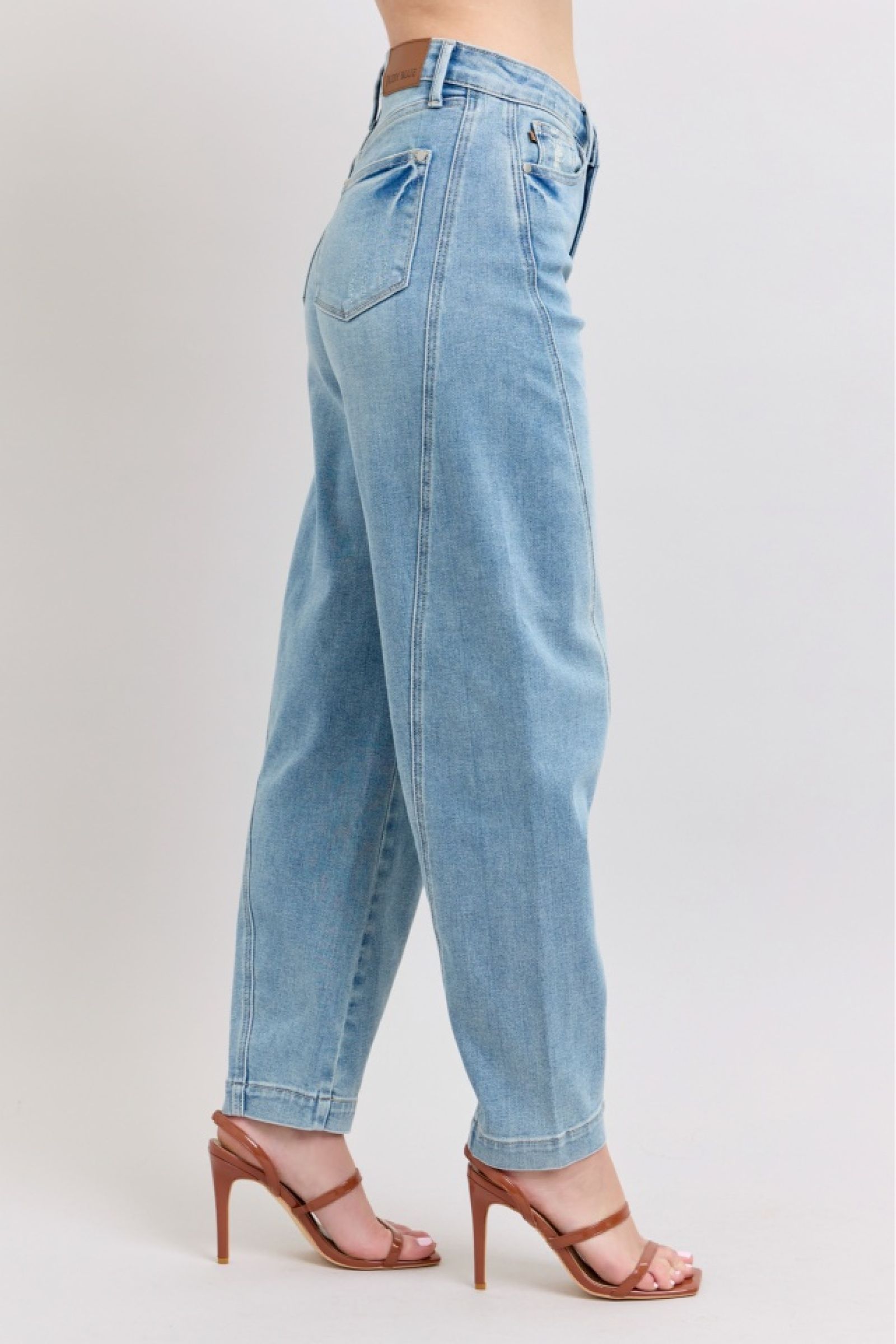 Judy Blue High Waist Side Panel Barrel Leg Jeans