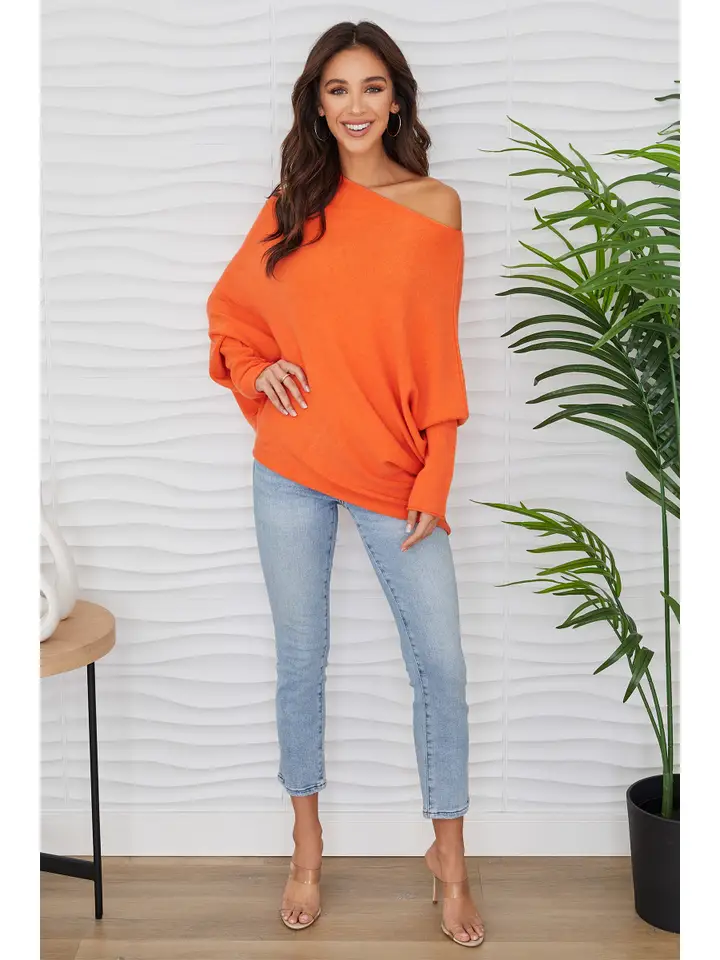 Orange Asymmetrical Sweater