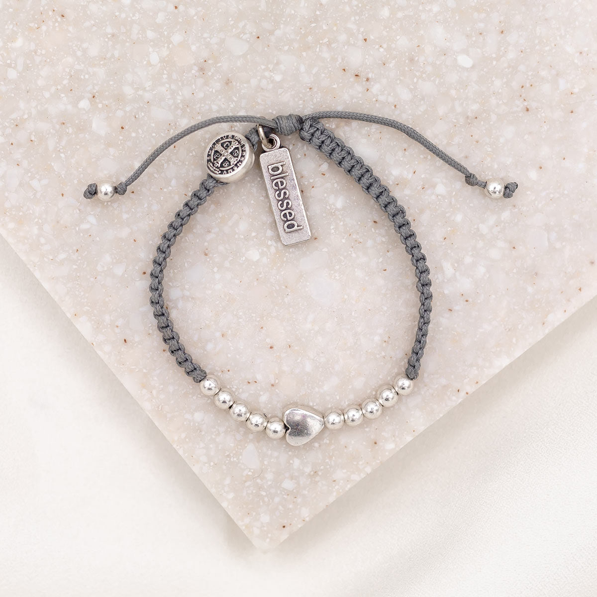 Sisters of the Heart Beaded Bracelet/Silver