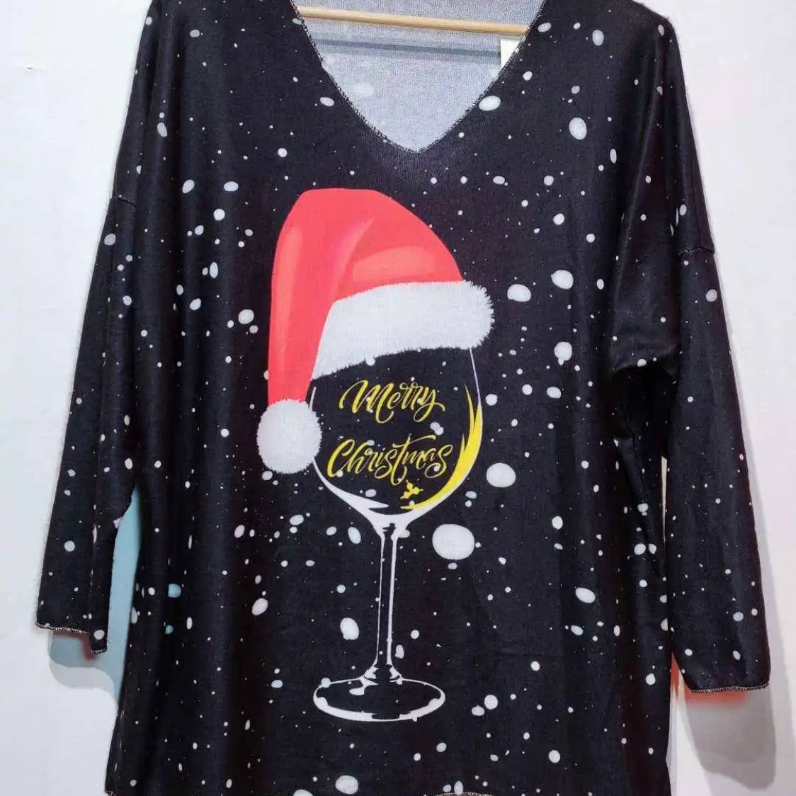 Black & White Merry Christmas Italian Sweater