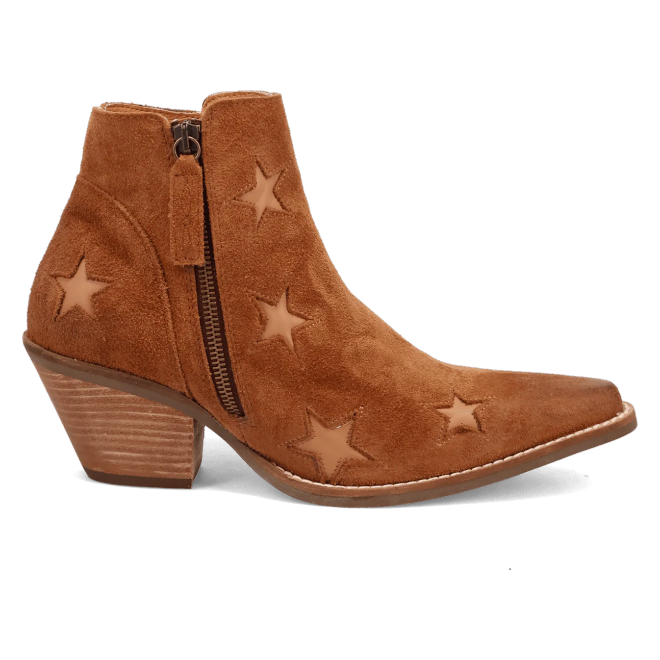 Dingo Women's  Camel Little Star Suede Western Booties