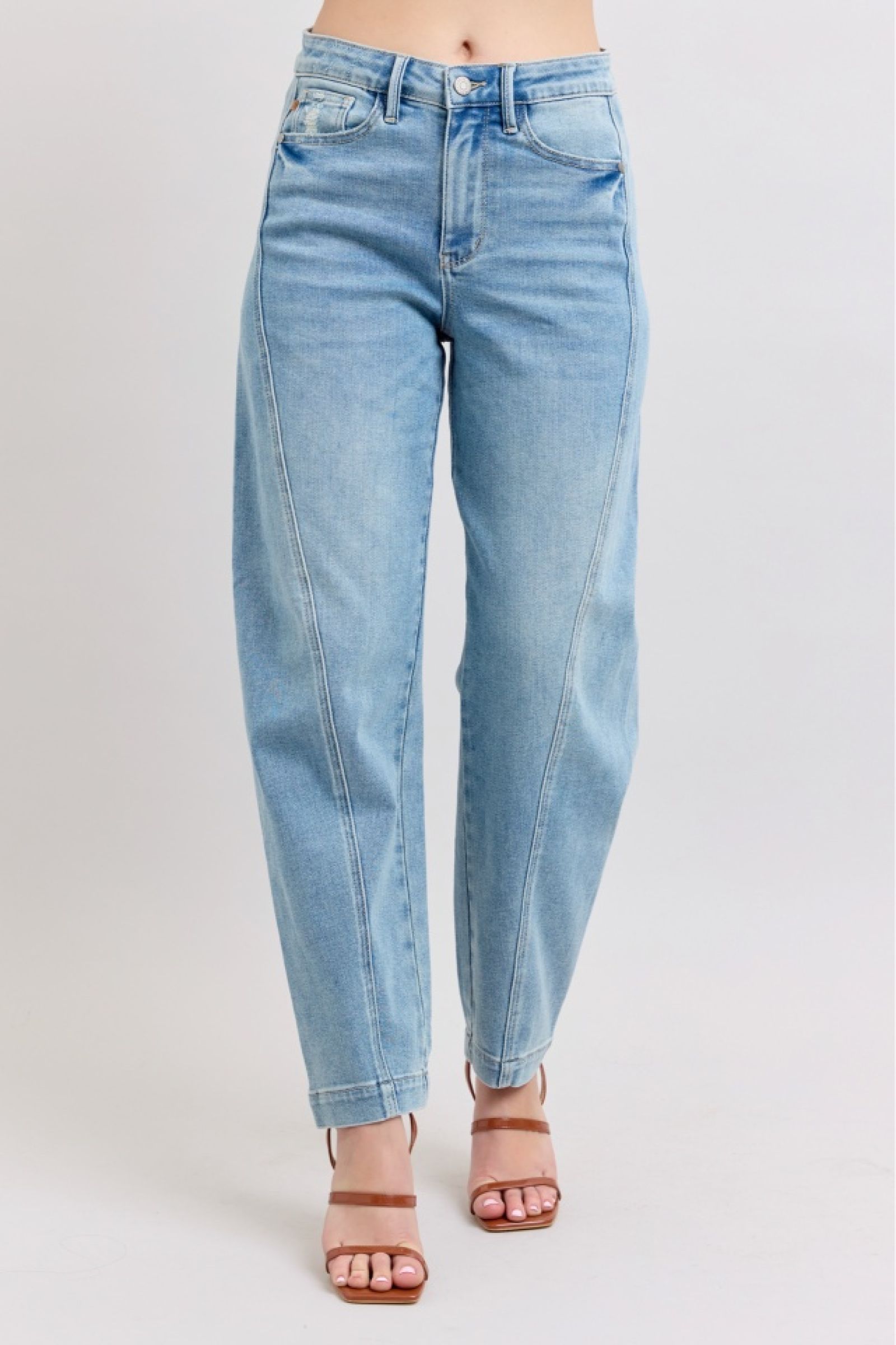 Judy Blue High Waist Side Panel Barrel Leg Jeans