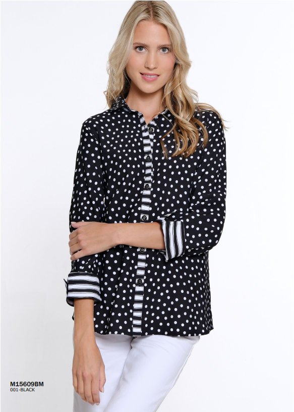 Black & White Button Front Top by Multiples