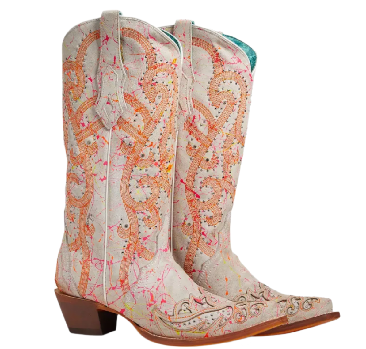 Multicolor Neon Overlay & Embroidery Boots by Corral