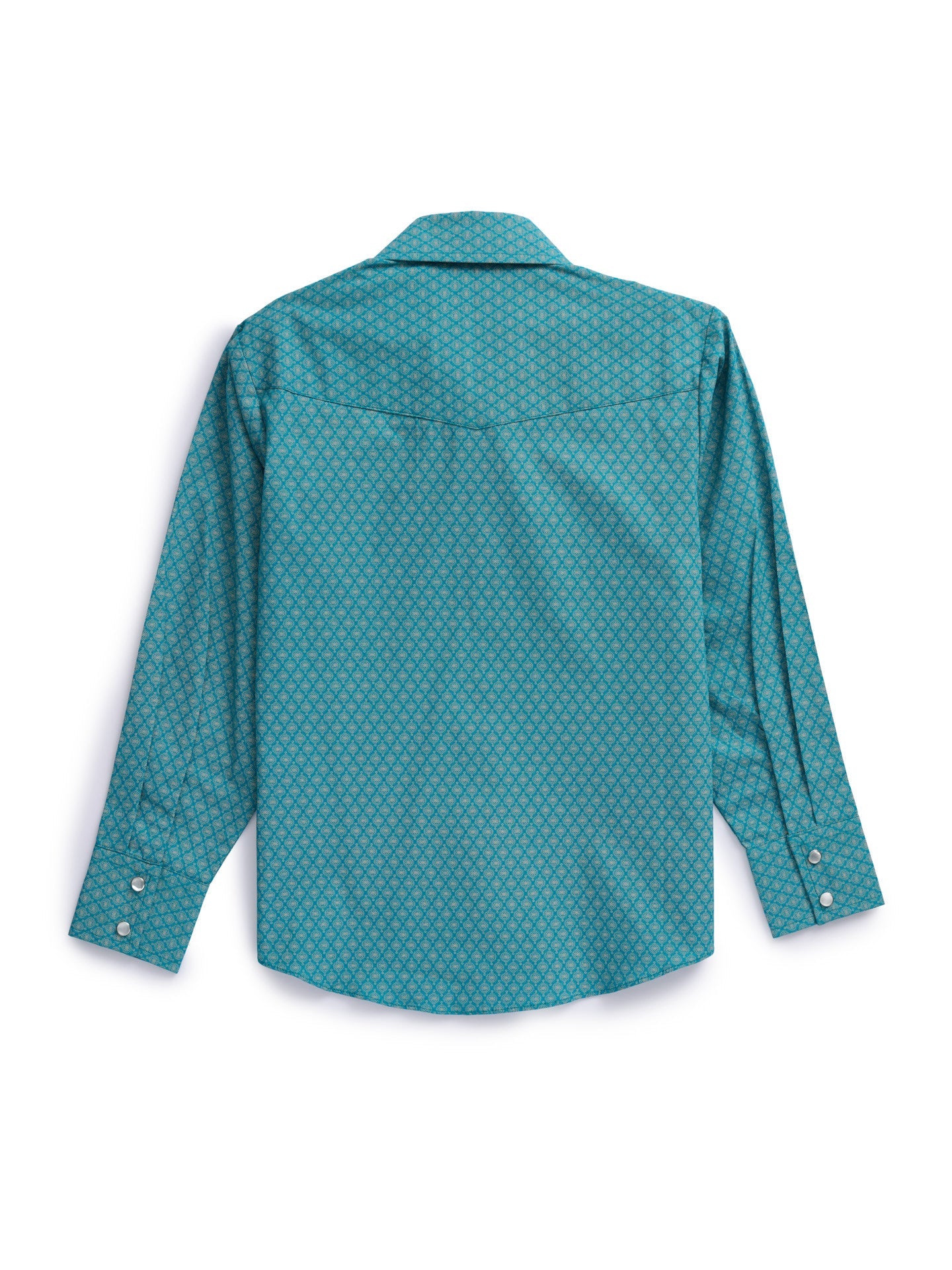 Ely & Walker Men's Western Teal Medallion Long Sleeve Pearl Snap Shirt