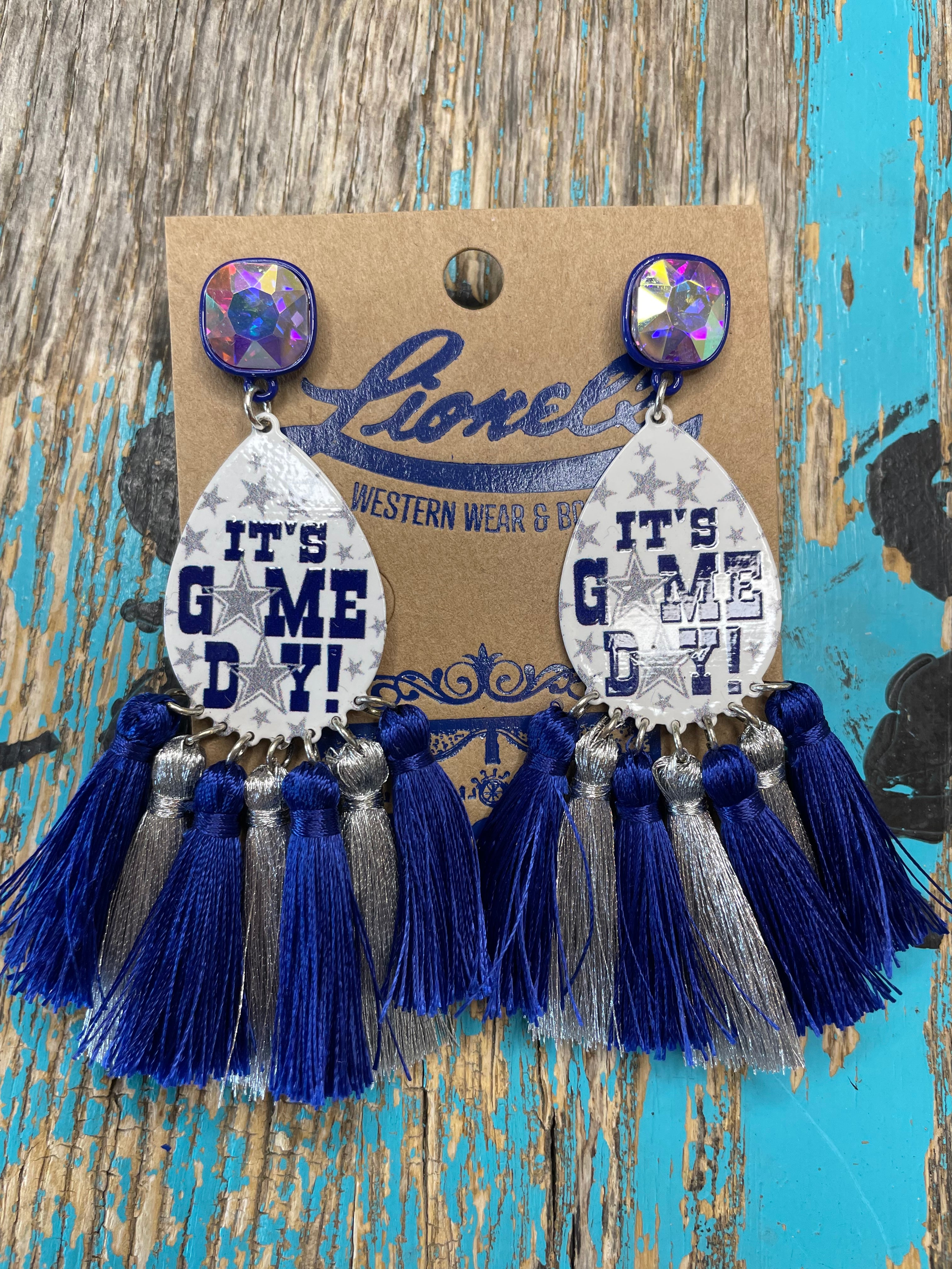 Tassel earrings sale royal blue