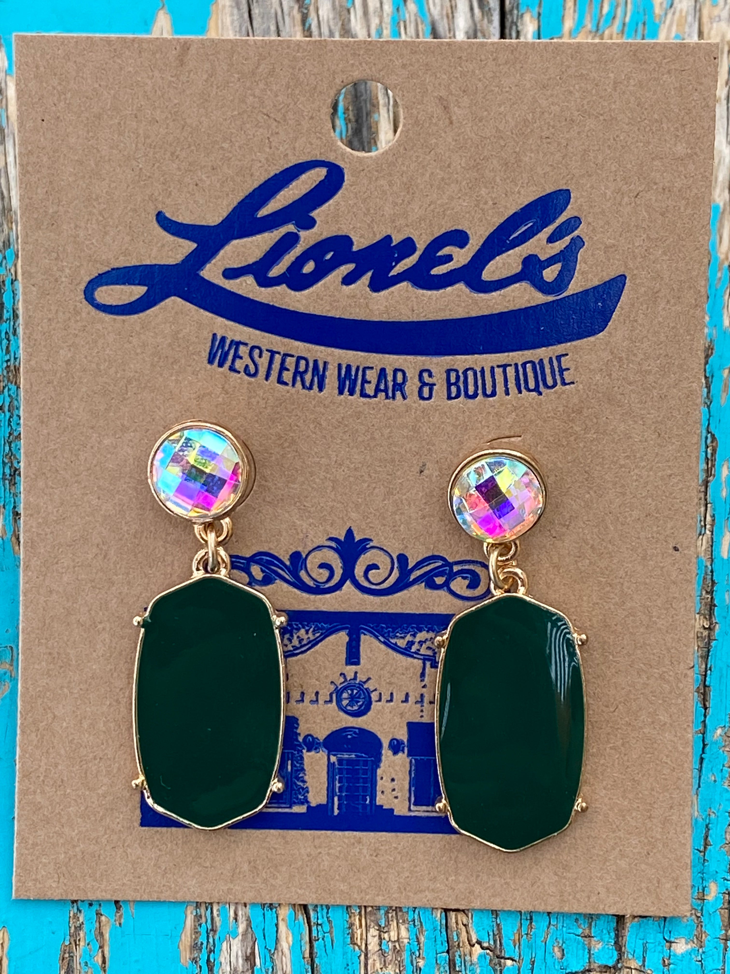 Crystal & Enamel Drop Earring