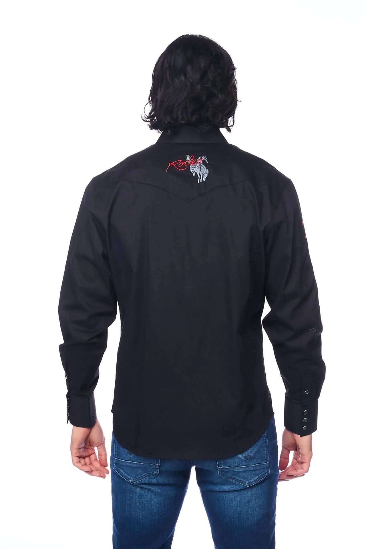 All Cotton Men's Black Western RODEO Shirt