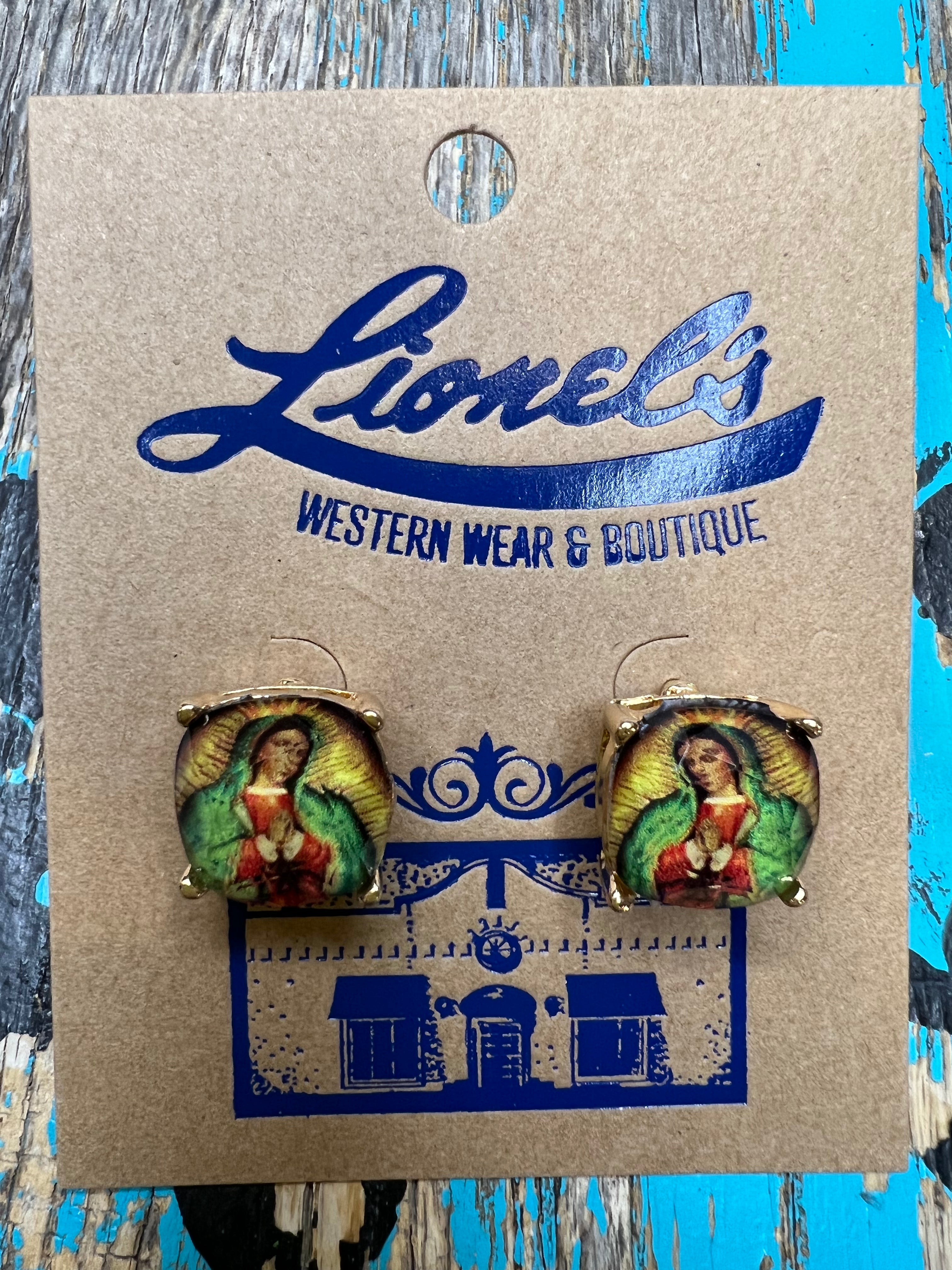 Virgen de Guadalupe Stud Earrings