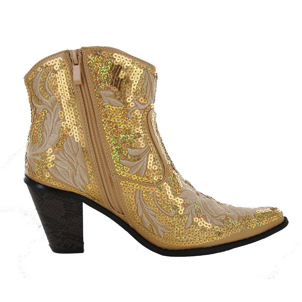 Gold on sale short boots